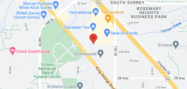 map of 403 2950 KING GEORGE BOULEVARD